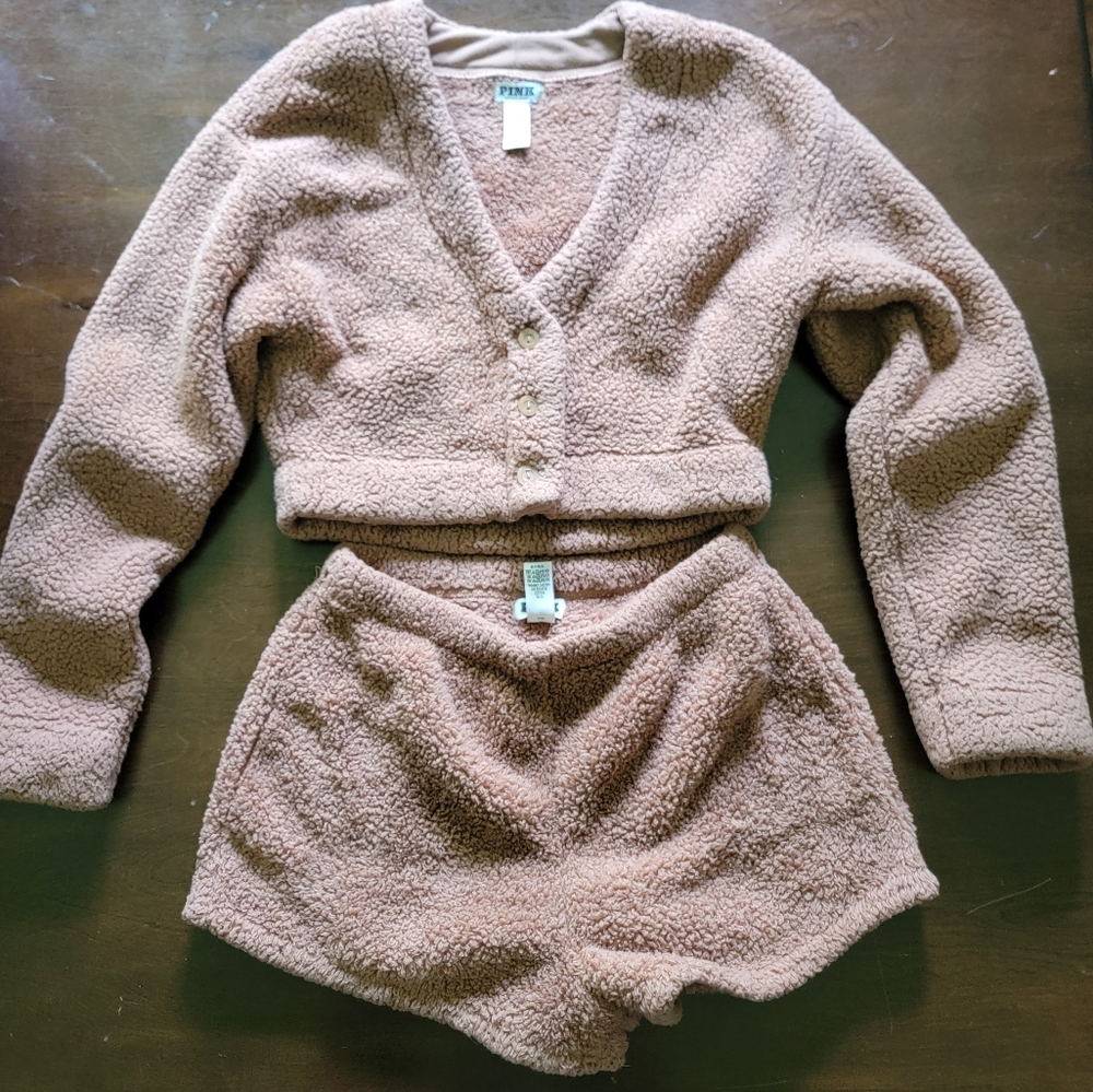 PINK Victoria's Secret Cardigan (S) And Shorts (XS) Set